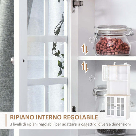 Credenza-alta-da-cucina-Moderna-in-Legno-MDF-Bianco-con-2-Vetrinette-80-x-37-x-183-cm-,-mobile-vetrina-multiuso-sala-da-pranzo-soggiorno-salotto-ingresso-ufficio-studio-F835-209A
