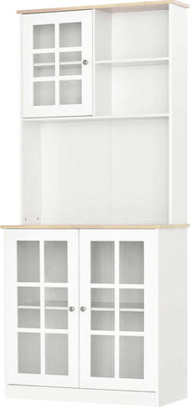 Credenza-alta-da-cucina-Moderna-in-Legno-MDF-Bianco-con-2-Vetrinette-80-x-37-x-183-cm-,-mobile-vetrina-multiuso-sala-da-pranzo-soggiorno-salotto-ingresso-ufficio-studio-F835-209A
