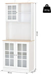 Credenza-alta-da-cucina-Moderna-in-Legno-MDF-Bianco-con-2-Vetrinette-80-x-37-x-183-cm-,-mobile-vetrina-multiuso-sala-da-pranzo-soggiorno-salotto-ingresso-ufficio-studio-F835-209A