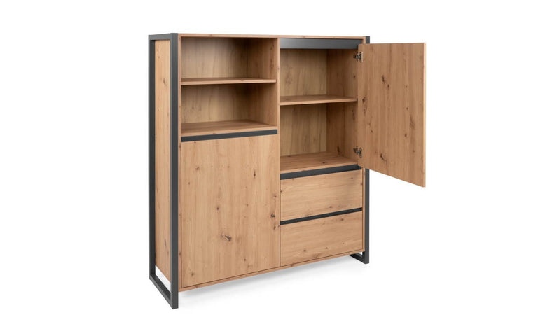 Credenza alta Denver 51 L120XP40XH140 quercia antracite