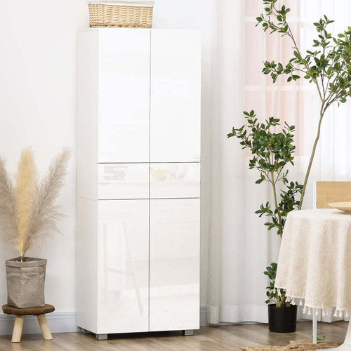 credenza-alta-Dispensa-Cucina-con-4-Ante,-3-Ripiani-Regolabili-e-Mensole-a-5-Livelli-in-MDF-e-legno,-60x35x170-cm,-Bianco-,-anche-ingresso-soggiorno-bagno-F835-612A