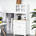 Credenza-Alta-per-Cucina,-Mobile-Buffet-in-Legno-Bianco--Armadio-Dispensa-in-Stile-Classico,-Bianco,-70x39.5x170cm-anche-ufficio-studio-F835-276A