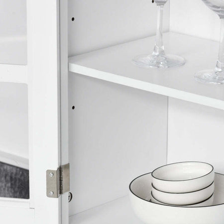 Credenza-Alta-per-Cucina,-Mobile-Buffet-in-Legno-Bianco--Armadio-Dispensa-in-Stile-Classico,-Bianco,-70x39.5x170cm-anche-ufficio-studio-F835-276A