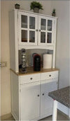 Credenza-Alta-per-Cucina,-Mobile-Buffet-in-Legno-Bianco--Armadio-Dispensa-in-Stile-Classico,-Bianco,-70x39.5x170cm-anche-ufficio-studio-F835-276A