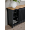 Credenza Bruna con 1 anta scorrevole e 3 cassetti in legno massiccio colore grigio antracite e top pino