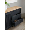 Credenza Bruna con 1 anta scorrevole e 3 cassetti in legno massiccio colore grigio antracite e top pino