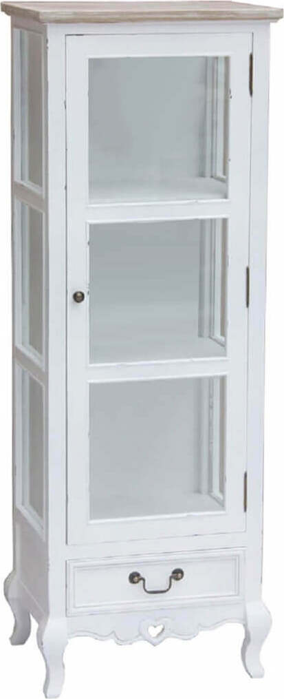 credenza-con-vetrina-in-legno-di-paulownia-shabby-chic-50x37x141-Bianco-Milani-Home