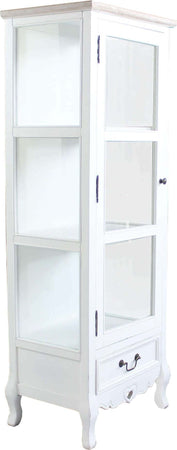 credenza-con-vetrina-in-legno-di-paulownia-shabby-chic-50x37x141-Bianco-Milani-Home