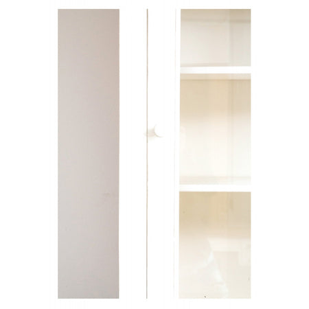 Biscottini Credenza Country in legno massello di tiglio finitura bianca anticata L142xPR50xH225 cm. Made in Italy