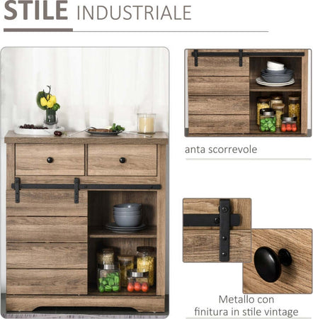 Credenza-da-Cucina-in-Stile-Industriale-porta-bottiglie,-Dispensa-per-Sala-da-Pranzo-,-Cassettiera-da-Soggiorno-Vintage-anche-mobile-ingresso-F835-336A