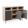 Credenza Epik 51 rovere antracite grigio 3 ante 120x40x88,3