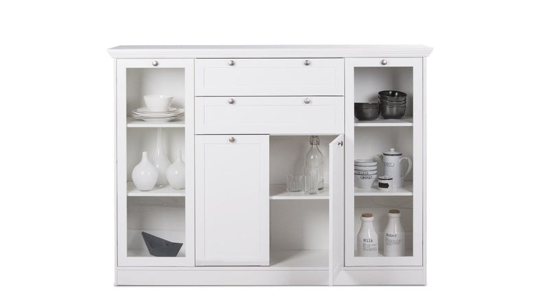 Credenza Landwood 53 bianca con vetrina