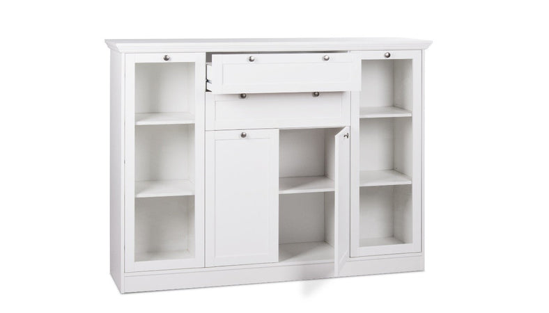 Credenza Landwood 53 bianca con vetrina
