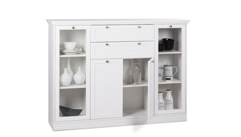 Credenza Landwood 53 bianca con vetrina