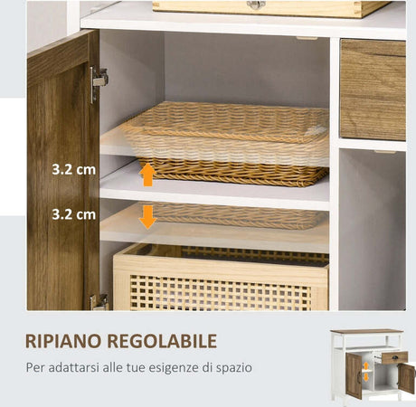 credenza-madia-soggiorno-ingresso-camera-mobile-Cucina-Stile-Rustico-con-Armadietti-e-Cassetto--76.6x-35x-81.5cm,-Bianco-e-Marrone-F838-344V00CGA