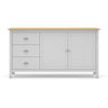 Credenza Misti 2 ante e 3 cassetti in legno massiccio bianco e rovere