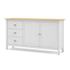 Credenza Misti 2 ante e 3 cassetti in legno massiccio bianco e rovere