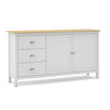 Credenza Misti 2 ante e 3 cassetti in legno massiccio bianco e rovere