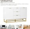 Credenza-Moderna-Bianca,-madia-Bassa-Buffet-per-Cucina-o-Sala-da-Pranzo-con-3-Cassetti-e-2-Ante,-120x40x76cm-,-mobile-tv-F837-151A