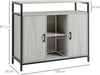 Credenza-Moderna-in-Legno-con-2-Armadietti-e-Ripiani,-Mobile-Cucina-e-per-Ingresso-Grigio-Chiaro,-100x34x87.2cm-F835-675LGA