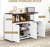 Credenza-Moderna-madia-da-Cucina-in-Legno-con-Armadietti,-Cassetto-e-Vano-Aperto,-105x39x83cm,-Bianco-e-marrone-mobile-multiuso-ufficio-studio-ingresso
