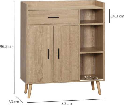Credenza-Moderna-Multiuso-con-Armadietto-e-Cassetto-in-Legno-80x30x96.5cm-,-madia-comò-mobile-F839-384NDA