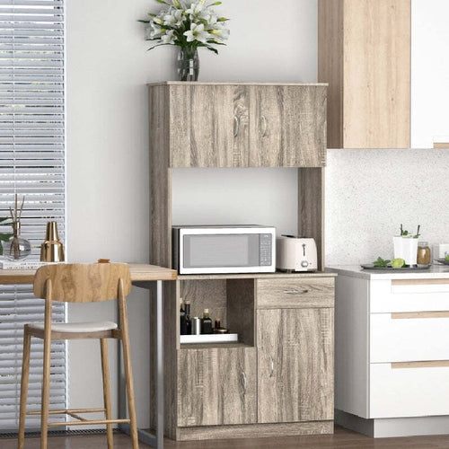 Credenza-Moderna-per-Cucina-o-Sala-da-Pranzo,-Buffet-armadio-con-Cassetti-in-Legno,-Grigio,-71x41x178cm-mobile-multiuso-soggiorno-ufficio-studio-bagno-F801-098V01A