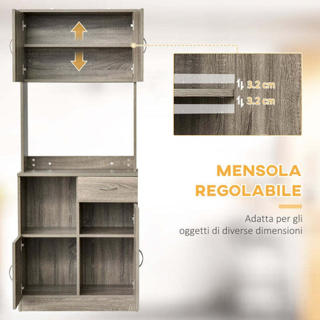 Credenza-Moderna-per-Cucina-o-Sala-da-Pranzo,-Buffet-armadio-con-Cassetti-in-Legno,-Grigio,-71x41x178cm-mobile-multiuso-soggiorno-ufficio-studio-bagno-F801-098V01A