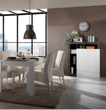 Credenza Mogol bianco lucido ossido 108x42x127H