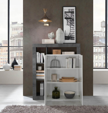 Credenza Mogol bianco lucido ossido 108x42x127H