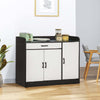 credenza-soggiorno-salotto-ingresso-Mobiletto-da-Cucina-Moderno-in-MDF-con-2-Armadietti,-1-Cassetto-e-Ripiani-Regolabili,-90x40x90-cm,-Bianco-e-Nero-anche-ufficio-studio-camera-bagno-F838-221A