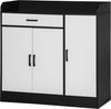 credenza-soggiorno-salotto-ingresso-Mobiletto-da-Cucina-Moderno-in-MDF-con-2-Armadietti,-1-Cassetto-e-Ripiani-Regolabili,-90x40x90-cm,-Bianco-e-Nero-anche-ufficio-studio-camera-bagno-F838-221A