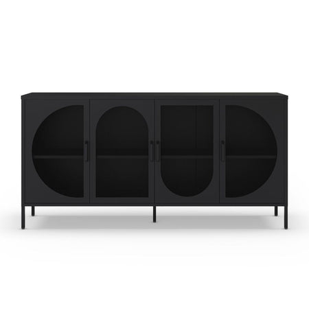 Credenza Tayra in metallo con 4 ante 160 cm. nero