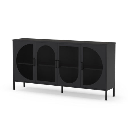 Credenza Tayra in metallo con 4 ante 160 cm. nero