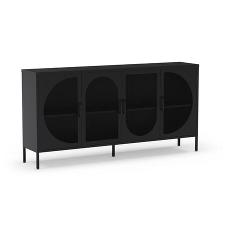 Credenza Tayra in metallo con 4 ante 160 cm. nero