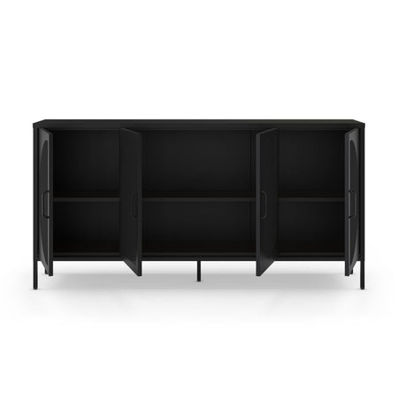 Credenza Tayra in metallo con 4 ante 160 cm. nero