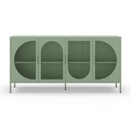 Credenza Tayra in metallo con 4 ante 160 cm. verde menta