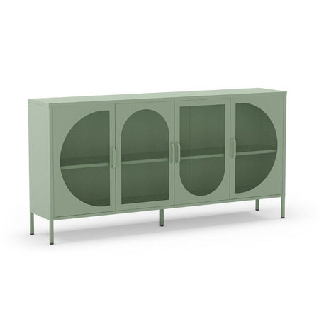 Credenza Tayra in metallo con 4 ante 160 cm. verde menta