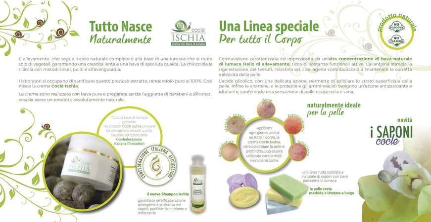 Crema con Bava di Lumaca Helix Aspersa - 50ml Ideale Per Smagliature Macchie Cutanee Acne Arrossamento Irritazioni Prodotta in Italia Coclè