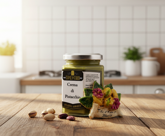 Crema Di Pistacchio Dolce Crema Spalmabile Al Pistacchio Vasetto 190gr - Con Pistacchio Verde Made in Italy 100% Sicilia Artigianale Tipici&Food