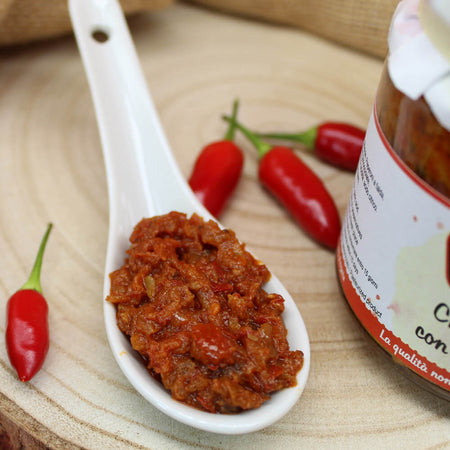 Crema ortolana con tonno Artigianale CANTAFIO GOURMET® crema spalmabile piccante con peperoni zucchine pomodori e tonno all'ortolana 280gr