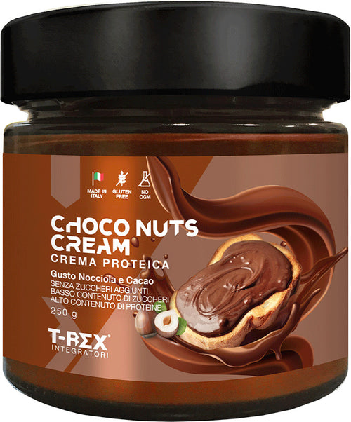 Crema Proteica Spalmabile Cacao e Nocciola Choconuts Cream 250g, con Il 20% di Proteine del Siero Latte con Zero Zuccheri, Senza Olio Di Palma - T-rex Integratori Alimentari e cura della casa/Marmellate miele e creme spalmabili/Creme e cioccolati spalmabili MyLab Nutrition - Roma, Commerciovirtuoso.it