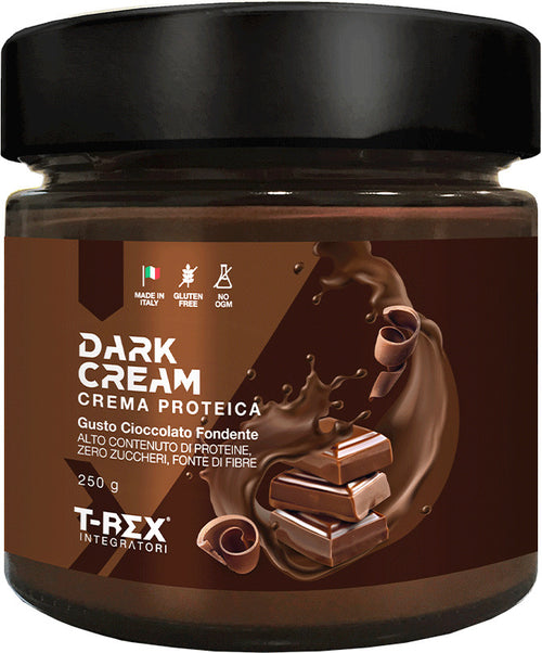 Crema Proteica Spalmabile Dark Cream 250gr Cioccolato Fondente, con 25% di Proteine Siero del Latte con Zero Zuccheri e Senza Olio di Palma T-rex Integratori Alimentari e cura della casa/Marmellate miele e creme spalmabili/Creme e cioccolati spalmabili MyLab Nutrition - Roma, Commerciovirtuoso.it