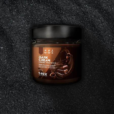 Crema Proteica Spalmabile Dark Cream 250gr Cioccolato Fondente, con 25% di Proteine Siero del Latte con Zero Zuccheri e Senza Olio di Palma T-rex Integratori Alimentari e cura della casa/Marmellate miele e creme spalmabili/Creme e cioccolati spalmabili MyLab Nutrition - Roma, Commerciovirtuoso.it