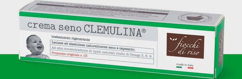 Crema Seno Clemulina Trattamento Rigenerante Lenitivo Elasticizzante Capezzolo 15ml. Fiocchi di Riso Crema Seno Clemulina Sanitaria Gioia del Bimbo - Villa San Giovanni, Commerciovirtuoso.it