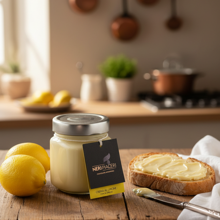 Crema Spalmabile Al Limone in Vaso Neri Piaceri Cioccolato Artigianale Crema Spalmabile