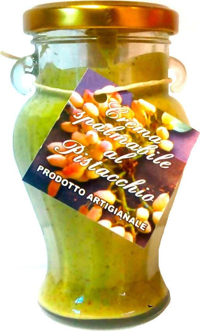 Crema Spalmabile al Pistacchio di Bronte da 190 gr Dolce Artigianale Prodotto Siciliano Made in Italy Crema Spalmabile al Pistacchio di Bronte Sapori dei Nebrodi - Tortorici, Commerciovirtuoso.it