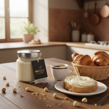 Crema Spalmabile Bianca in Vaso Neri Piaceri Cioccolato Artigianale Crema Spalmabile