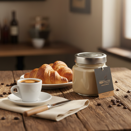 Crema Spalmabile Caffe' in Vaso Neri Piaceri Cioccolato Artigianale Crema Spalmabile