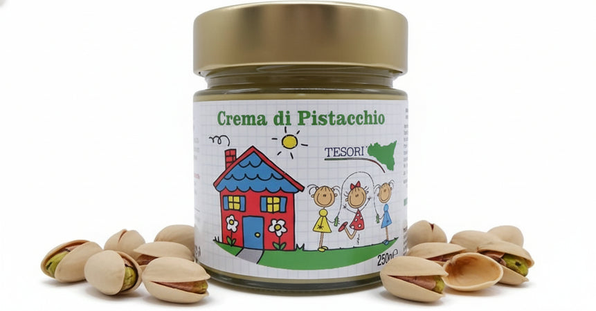 Crema Spalmabile di Pistacchio 200g Tradizionale Artigianale Siciliana Prodotta in Sicilia Pistacchio Puro (40%) crema spalmabile Tesori Di Sicilia - Nicosia, Commerciovirtuoso.it